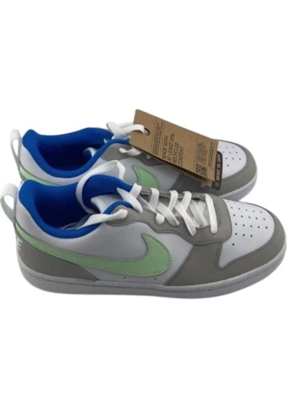 Nike Court Vision White/gray/green/blue Sneaker Athletic Shoe Boys 5.5 NWT